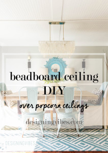 beadboard ceiling over popcorn ceiling diy
