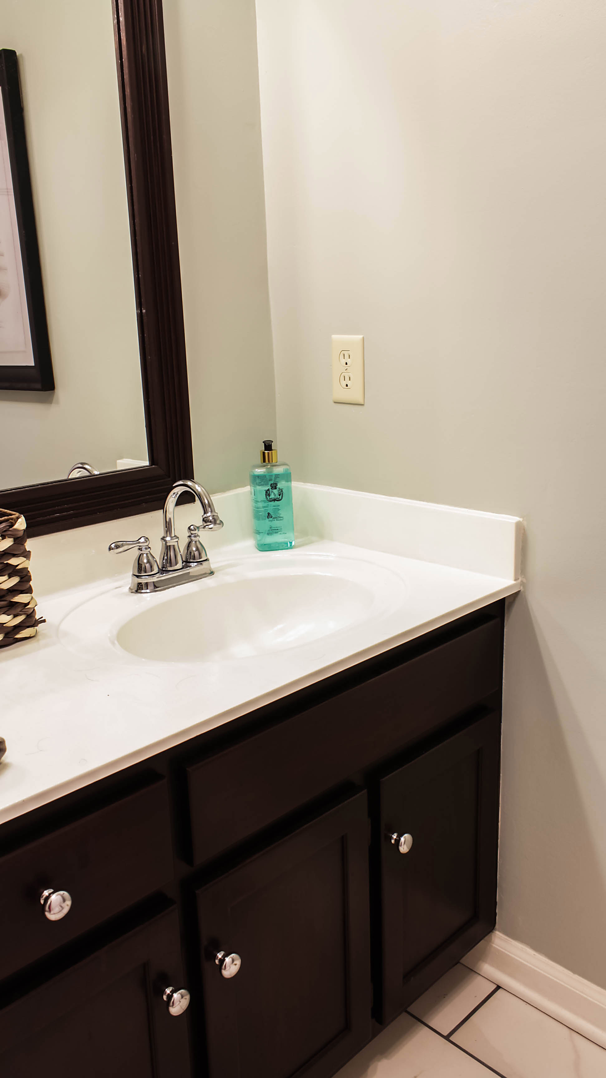 Transforming Bathroom Vanity With Gel Stain Java - How To Sand And Stain A Bathroom Vanity