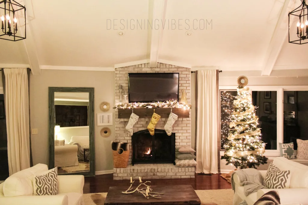 rustic glam christmas decor living room