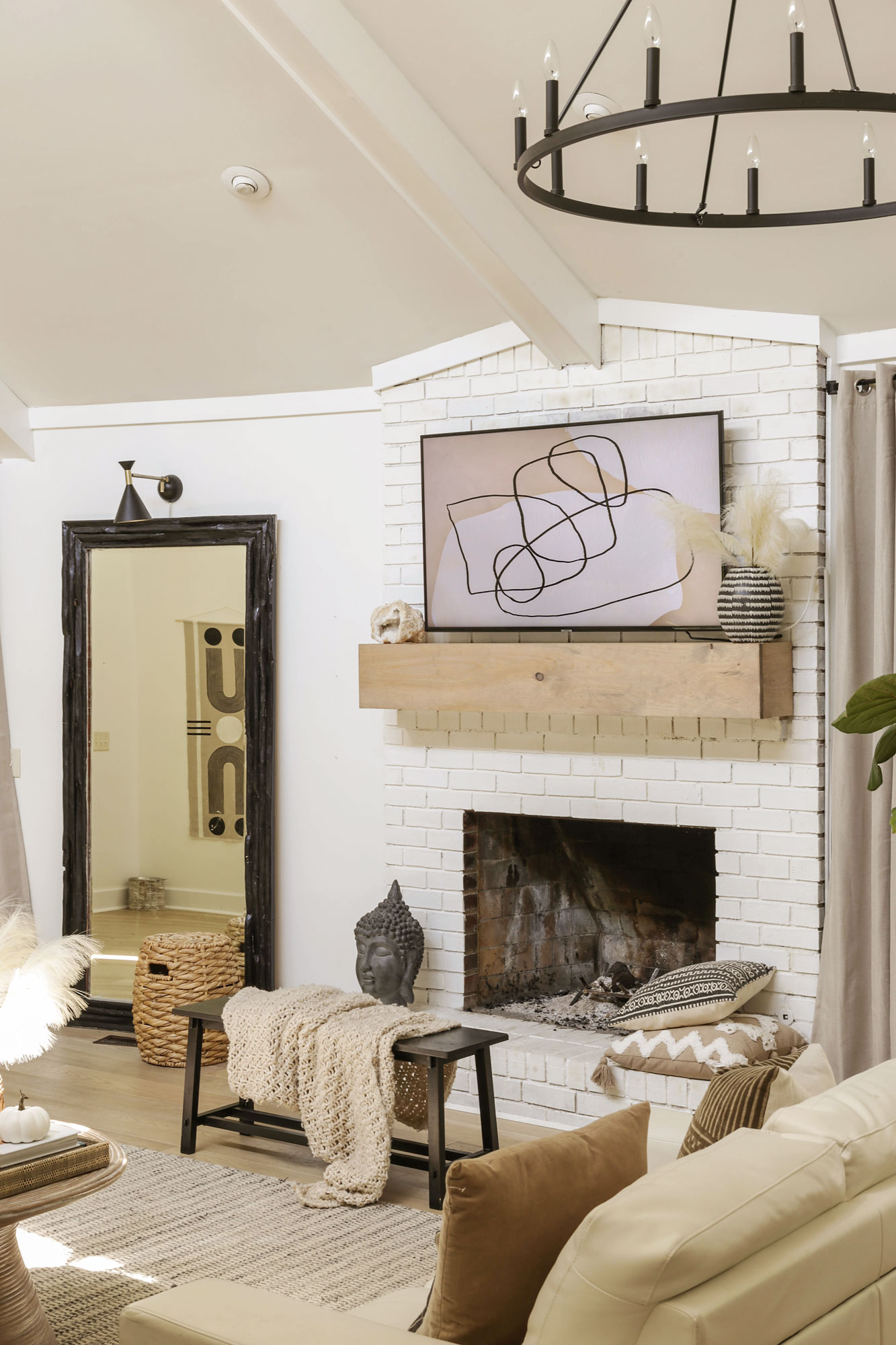 How to Mount a TV Over a Brick Fireplace (and Hide the Wires) - Designing  Vibes - Interior Design, DIY and Lifestyle
