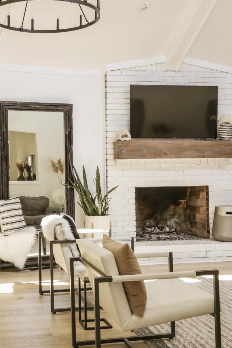 How to Mount a TV Over a Brick Fireplace (and Hide the Wires ...