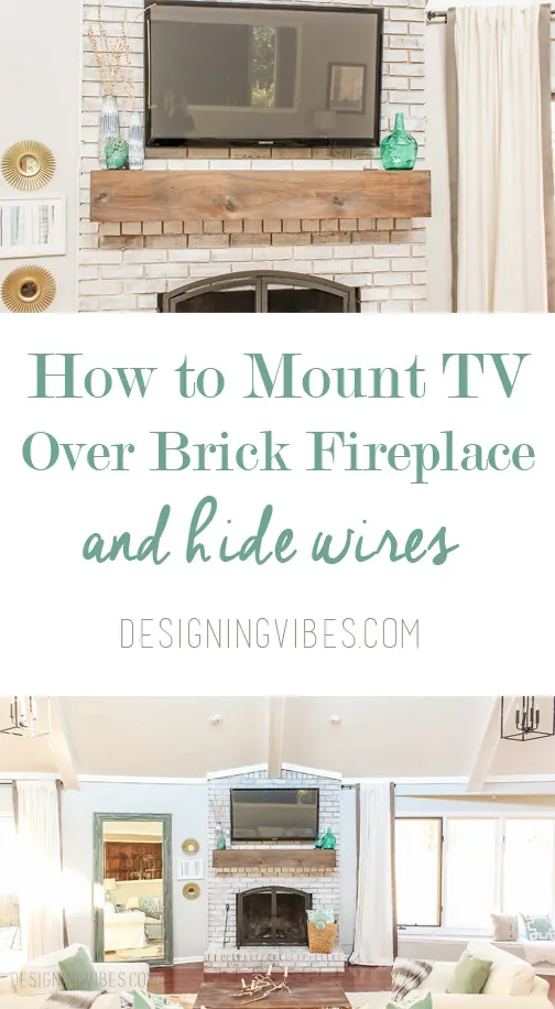 How To Mount A Tv Over Brick Fireplace And Hide The Wires Designing Vibes Interior Design Diy Lifestyle - Pull Down Tv Wall Mount Uk