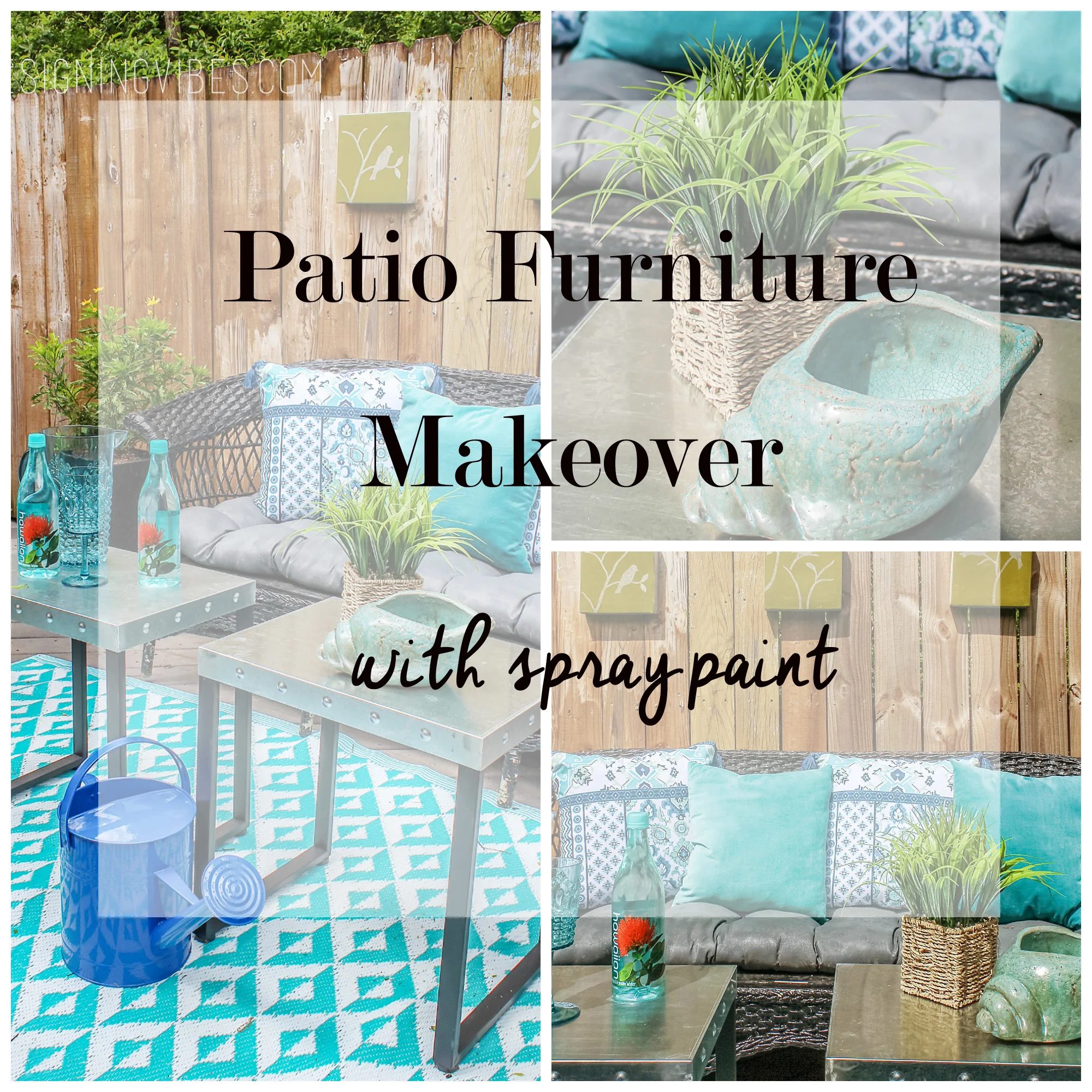 patio furniture makeover with spray paint