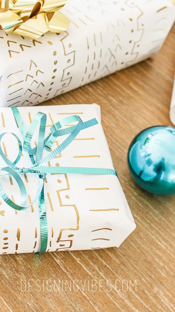 diy mudcloth wrapping paper