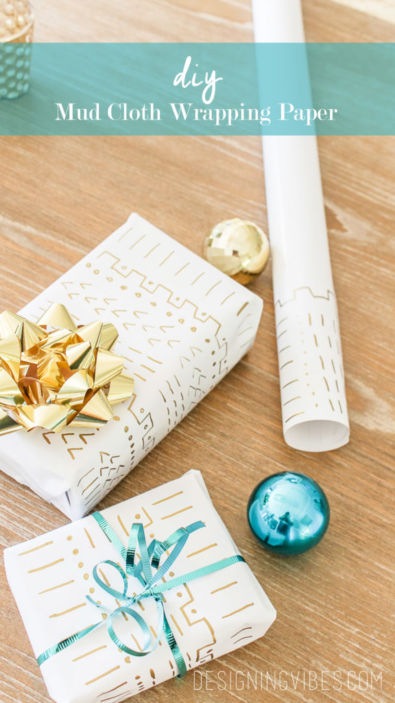 mud cloth wrapping paper diy