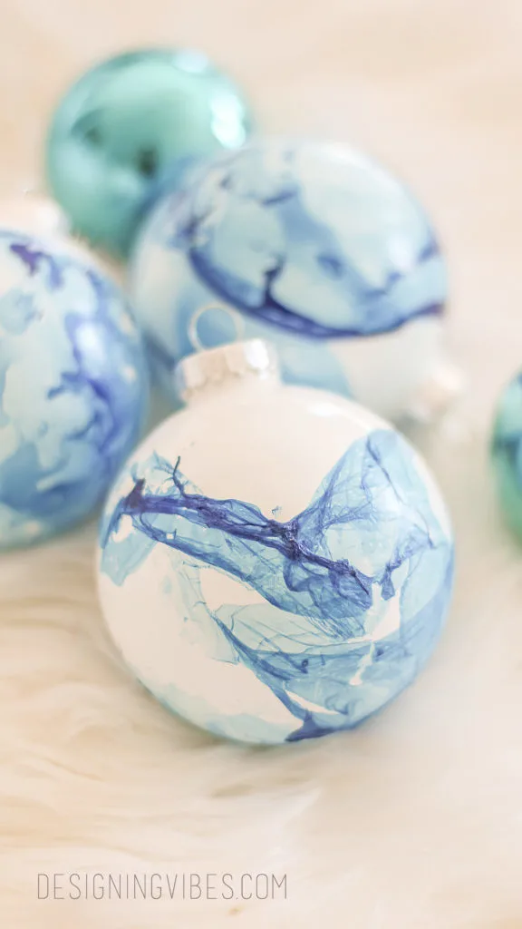 easy marble christmas ornament diy