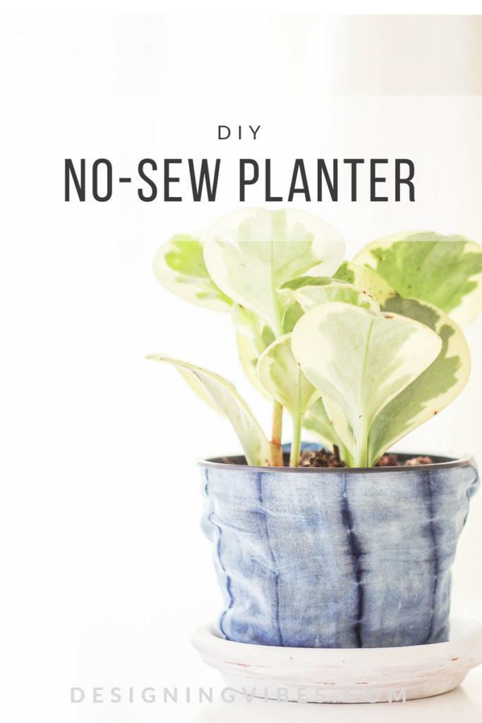 no-sew fabric shibori planter diy