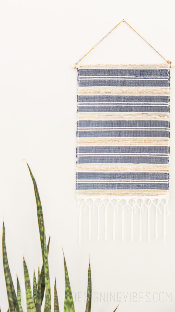 diy no sew woven wall hanging under $10