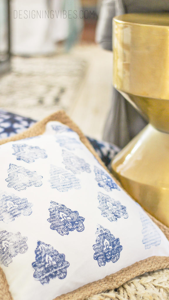 diy no sew stamped pillow cover