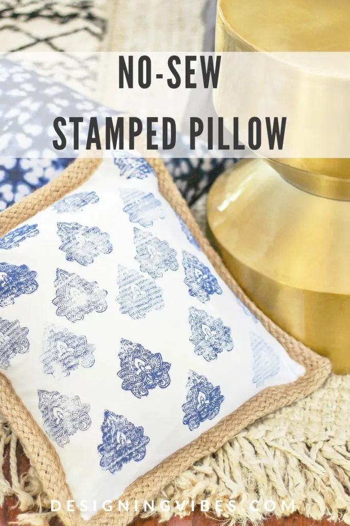 diy no sew hand blocked pillow cover