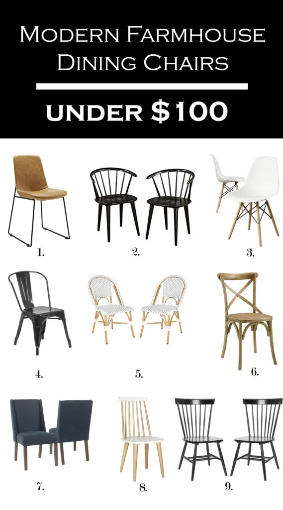 modern farmhouse dining chairs on the cheap