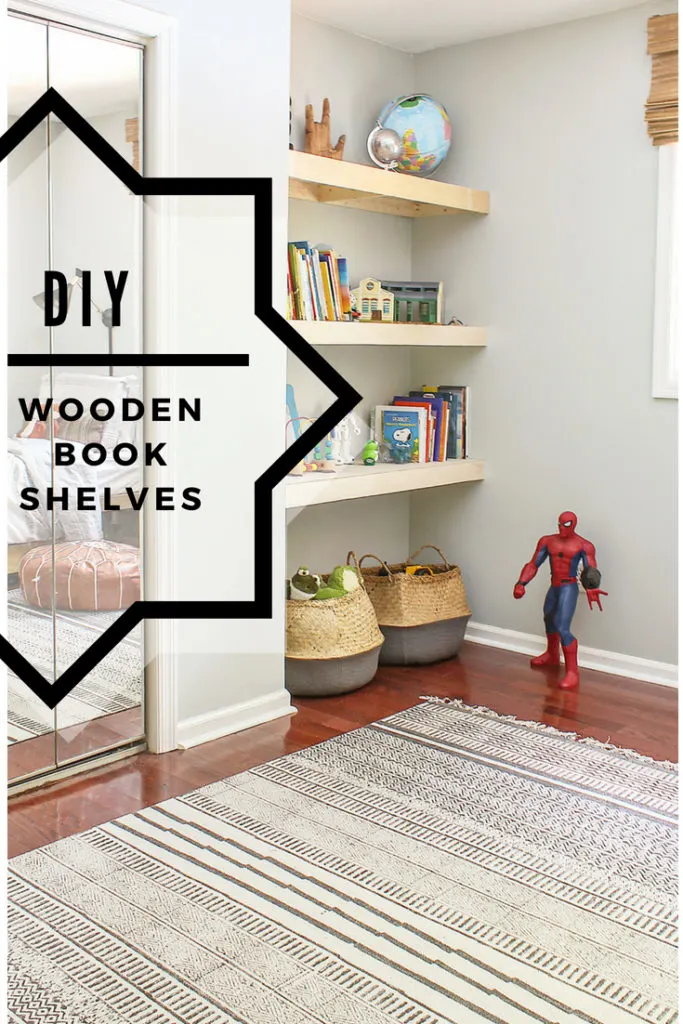 DIY wooden book shelves for a nook or alcove
