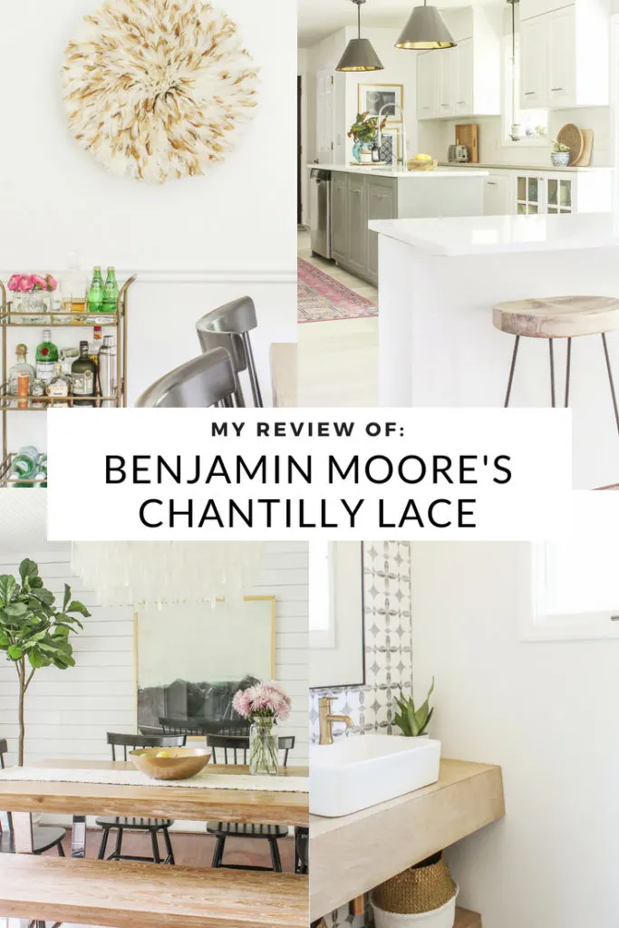 my honest review of Chantilly Lace by Benjamin Moore. White paint colors for Modern Farmhouse.