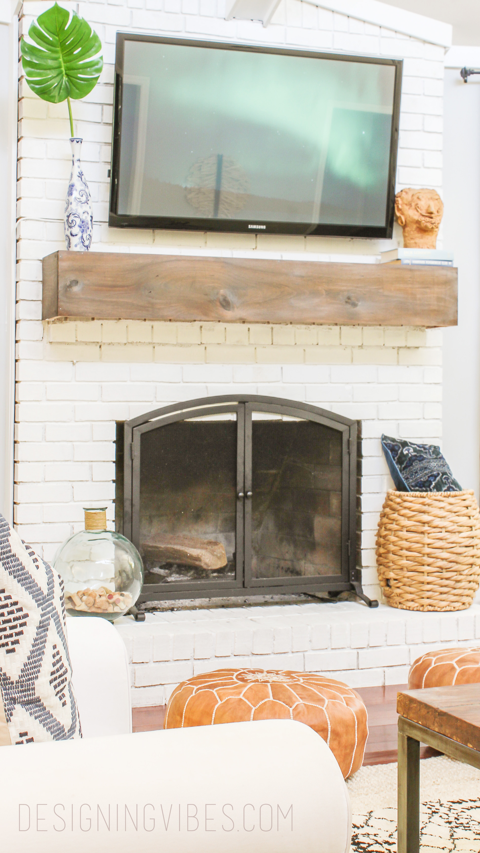 My Painted Brick Fireplace 3 Years Later – A Cautionary Tale