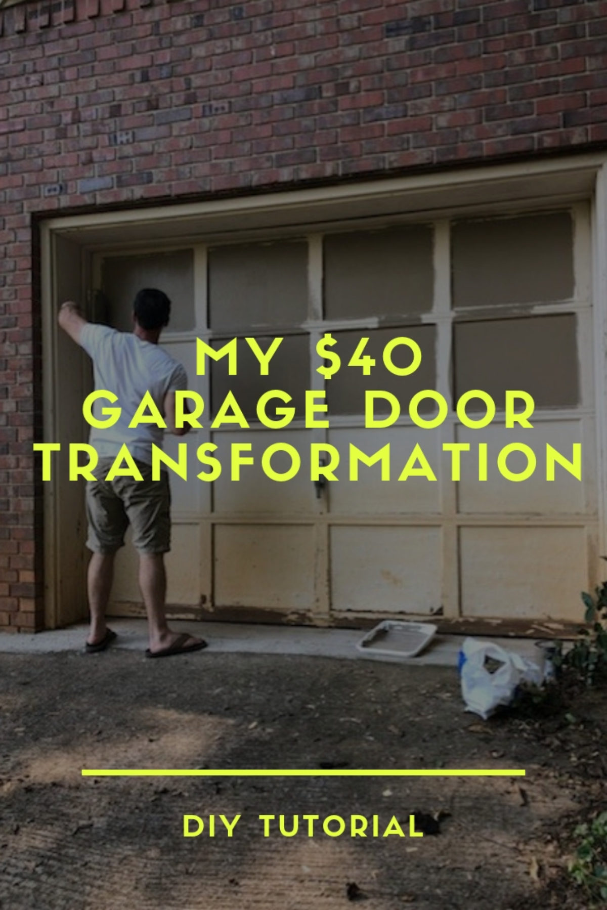 How To Paint Over A Chipped Garage Door Diy Wood Garage Door Transformation On A Budget