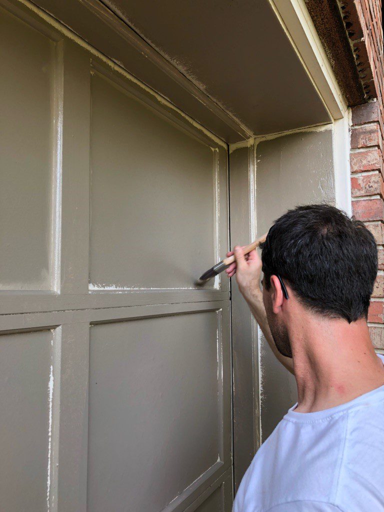 how to paint a chipped wooden garage door