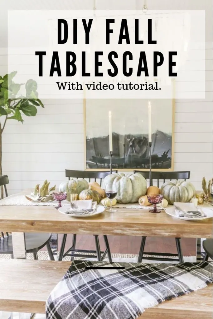 neutral Thanksgiving table with modern farmhouse decor