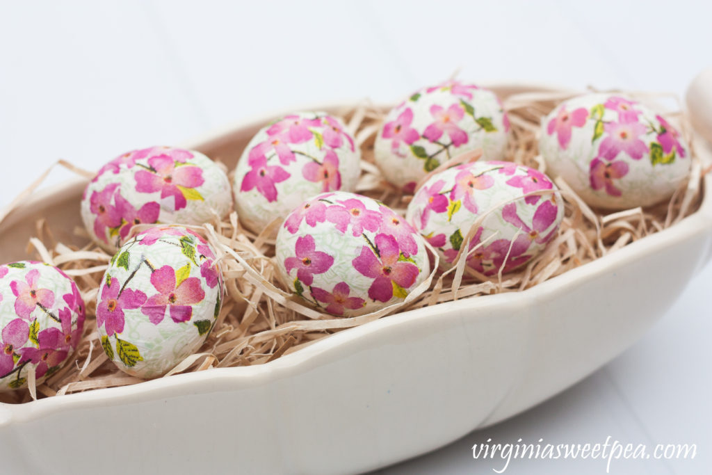 floral easter eggs diy