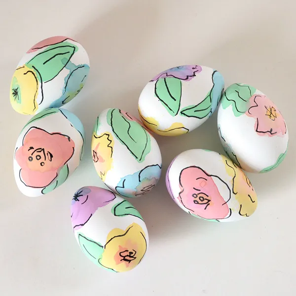 water color easter eggs
