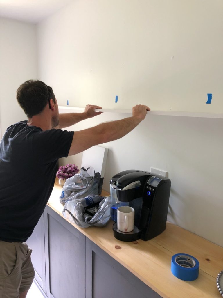 diy farmhouse kitchen shelving