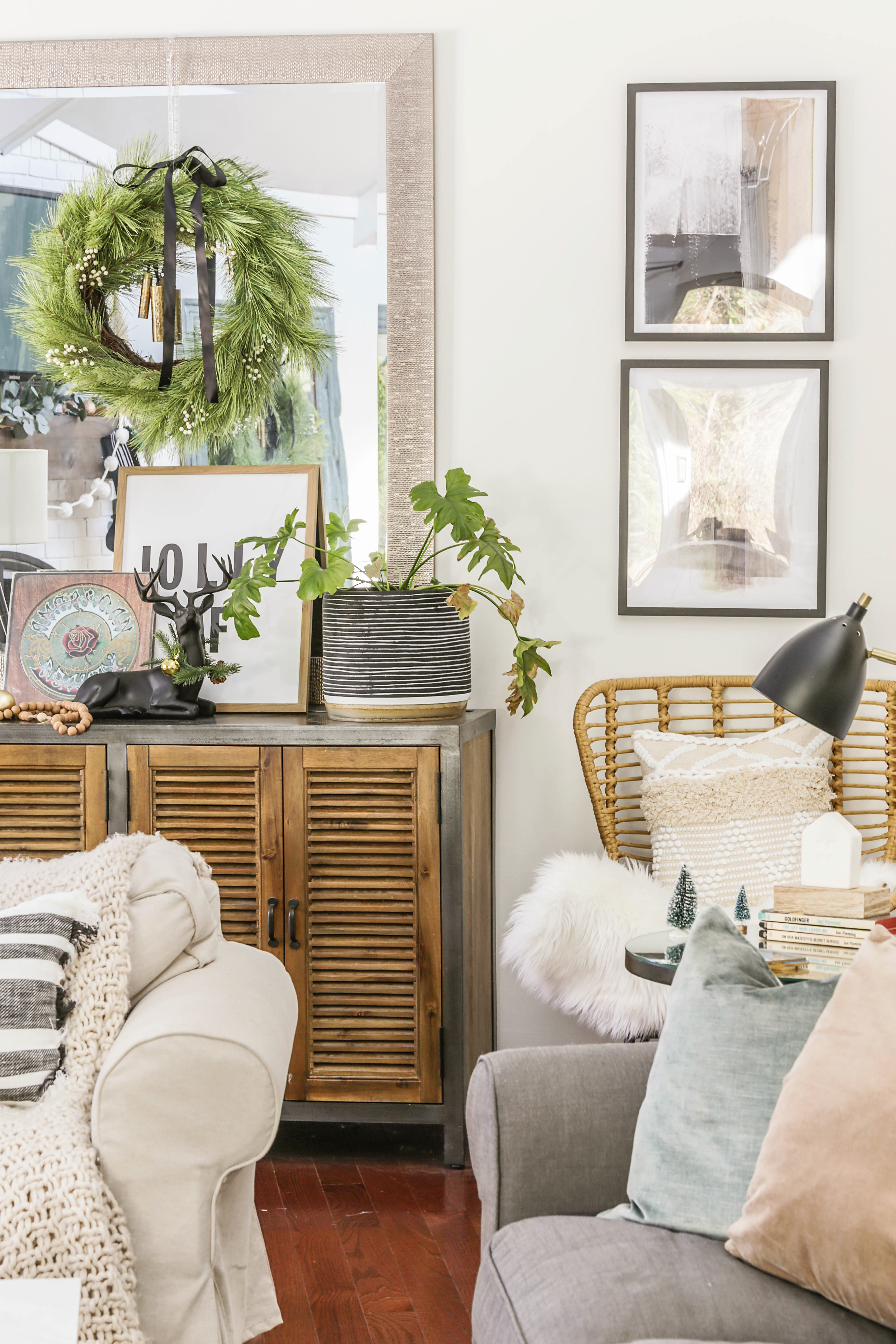 Boho Farmhouse Christmas Home Tour - Minimalist Holiday Decorating Ideas