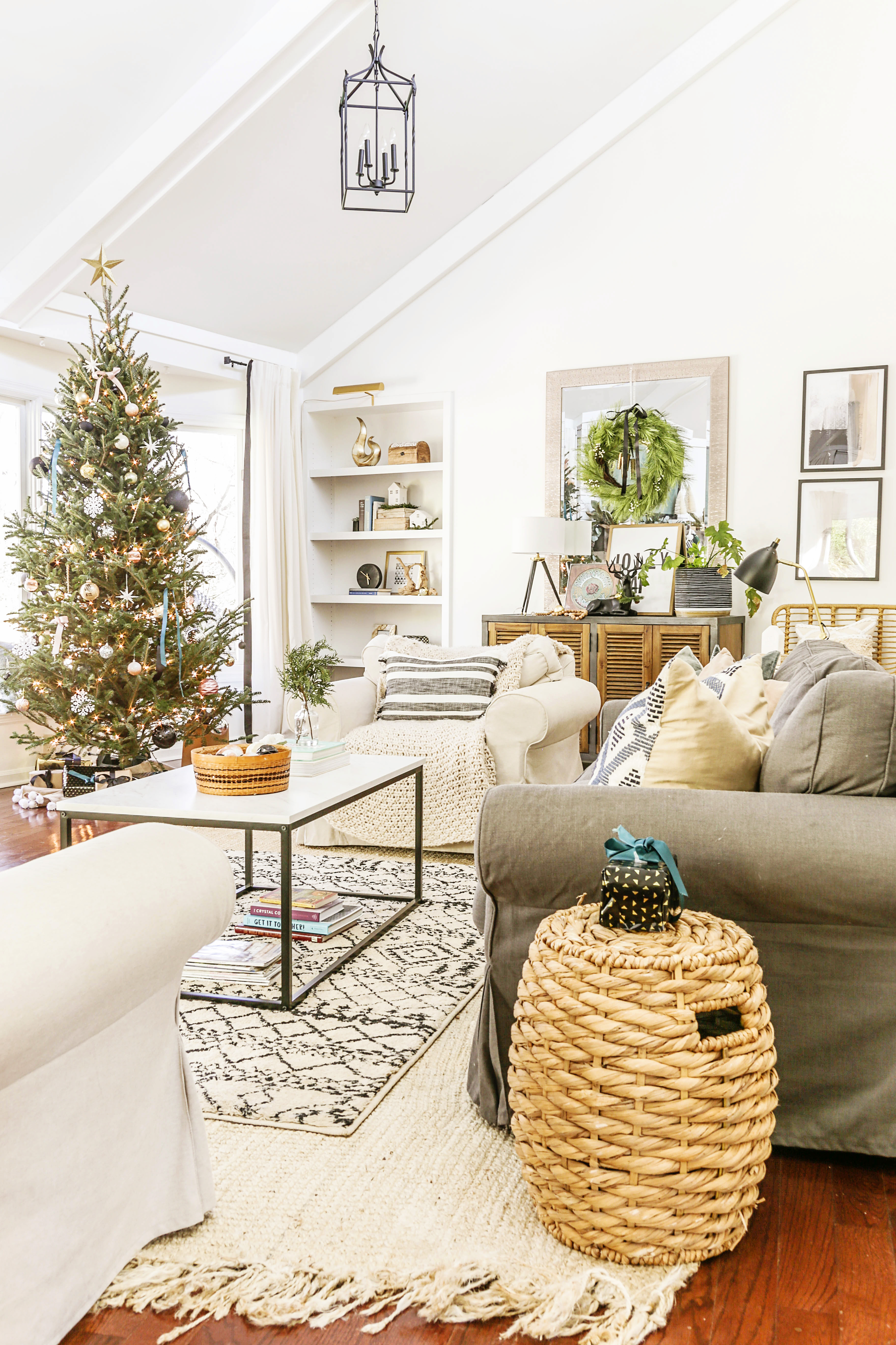 Boho Farmhouse Christmas Home Tour - Minimalist Holiday Decorating Ideas