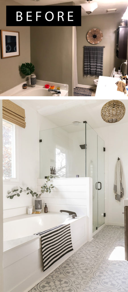 Boho Farmhouse Master Bathroom Remodel, Bathroom Shower Remodel Ideas Before And After