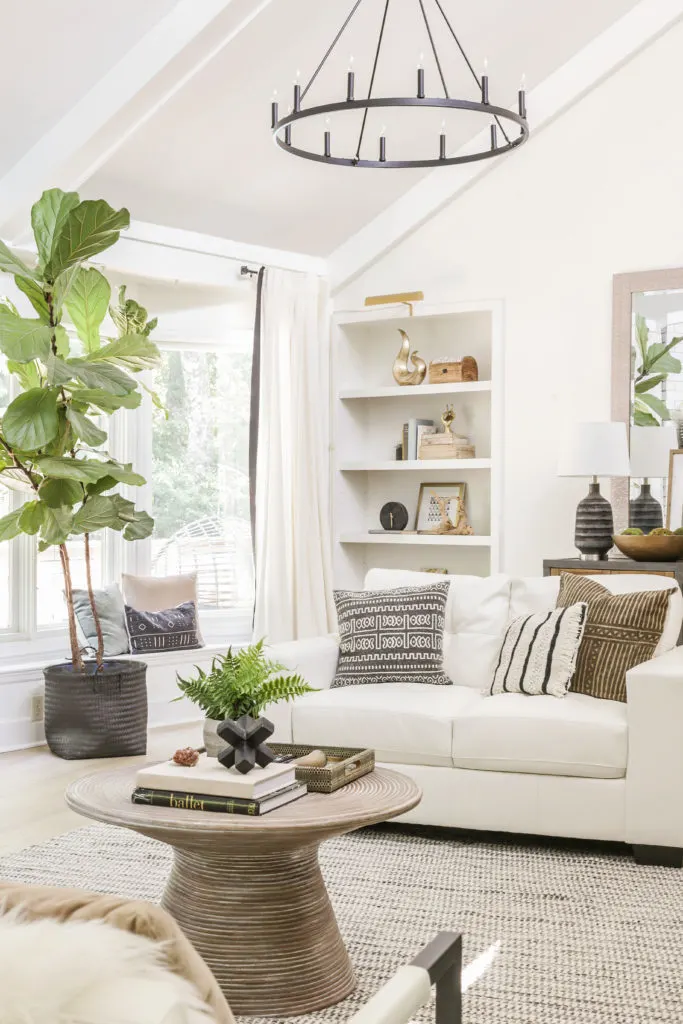 neutral modern farmhouse living room makeover