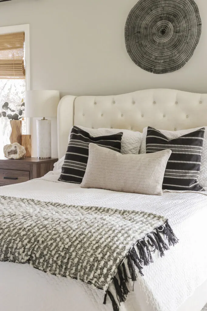 black and beige bedroom decor