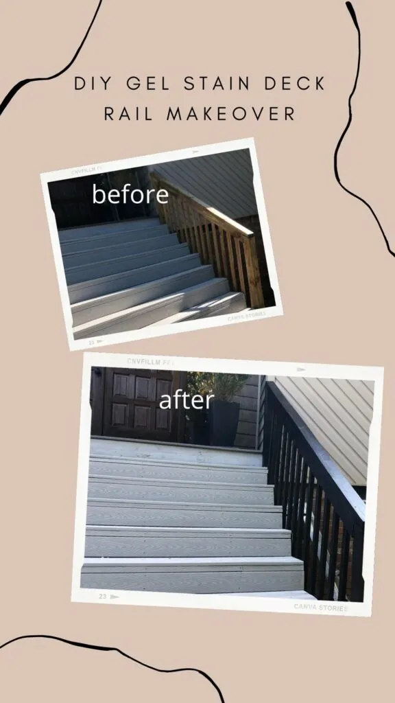 how to gel stain wood deck rails black