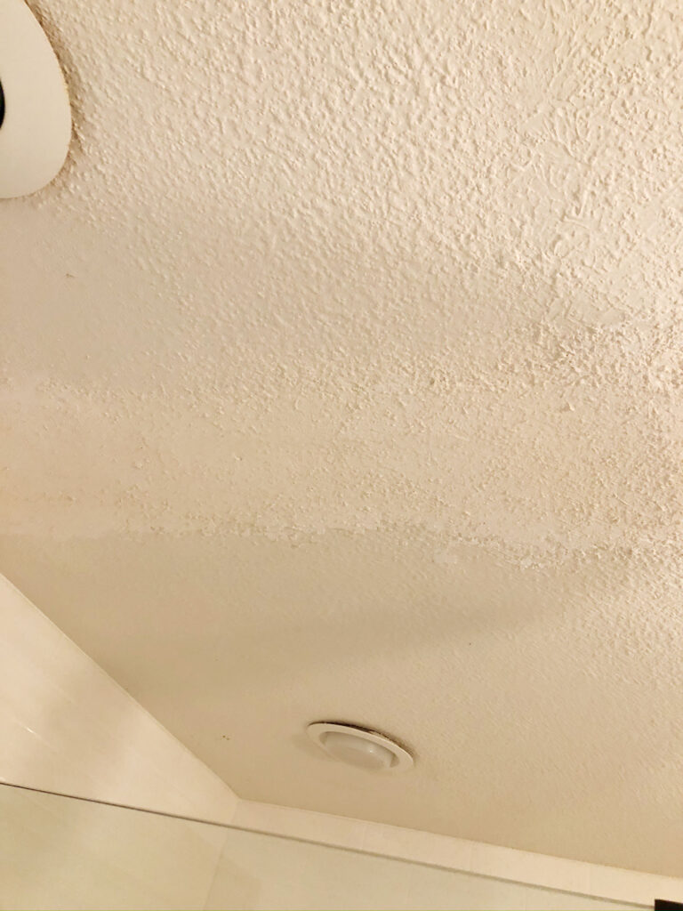 image of dried ceiling texture on popcorn repair