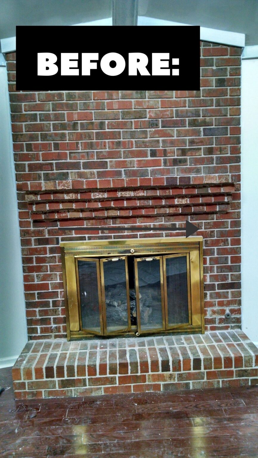 Wood Beam Mantel DIY For Under $30- Fireplace Makeover