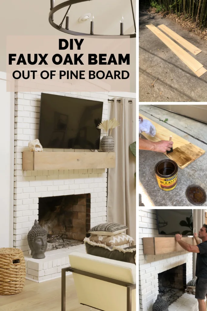 faux oak beam made from pine tutorial