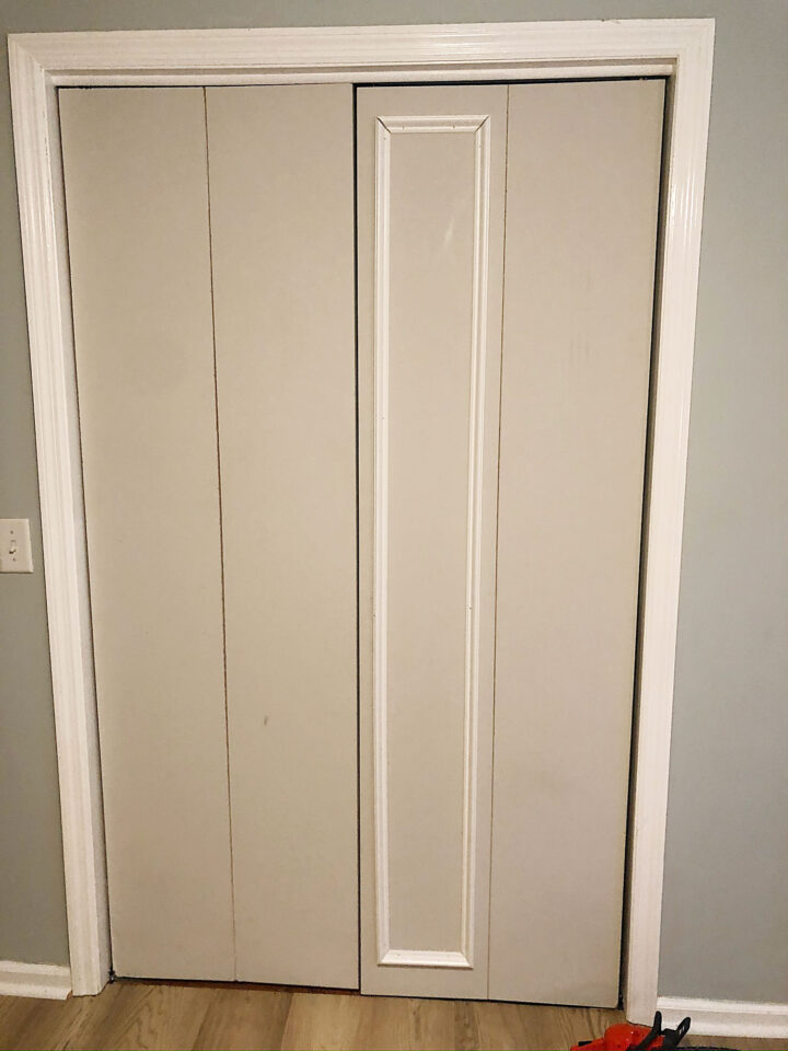 DIY Cheap Bi-Fold Closet Door Makeover - Easy Transformation with Molding
