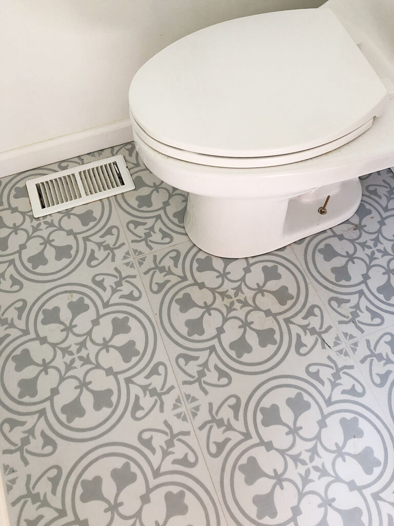 how to install floating lvt around a toilet in a bathroom 