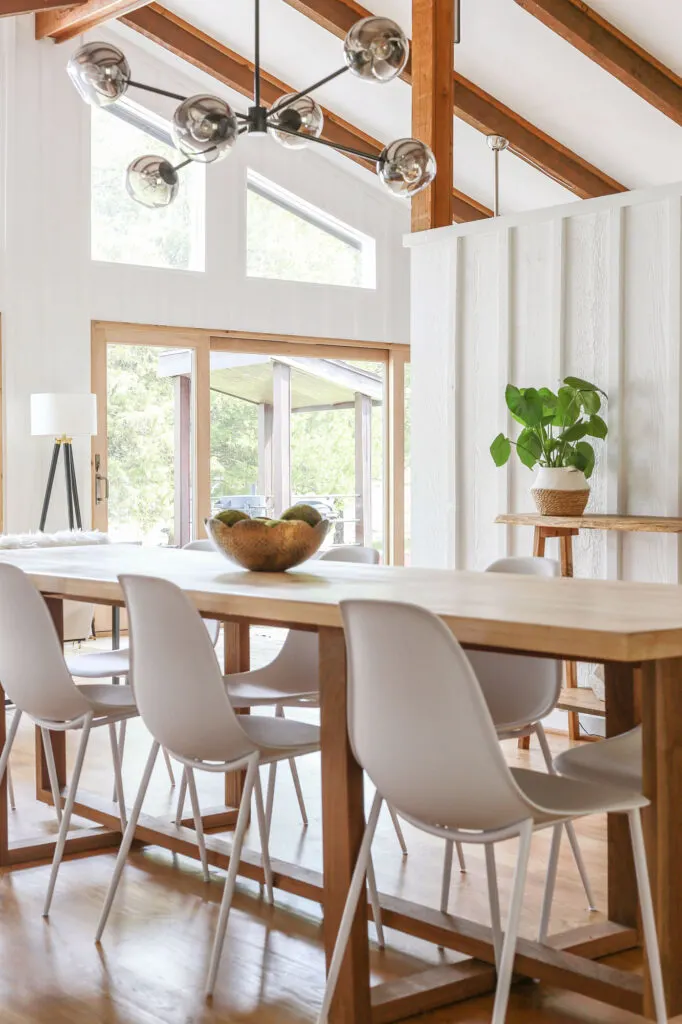 midcentury modern dining room neutral and minimal