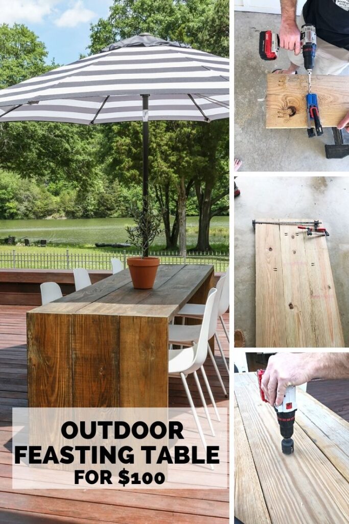 diy outdoor feasting table for cheap