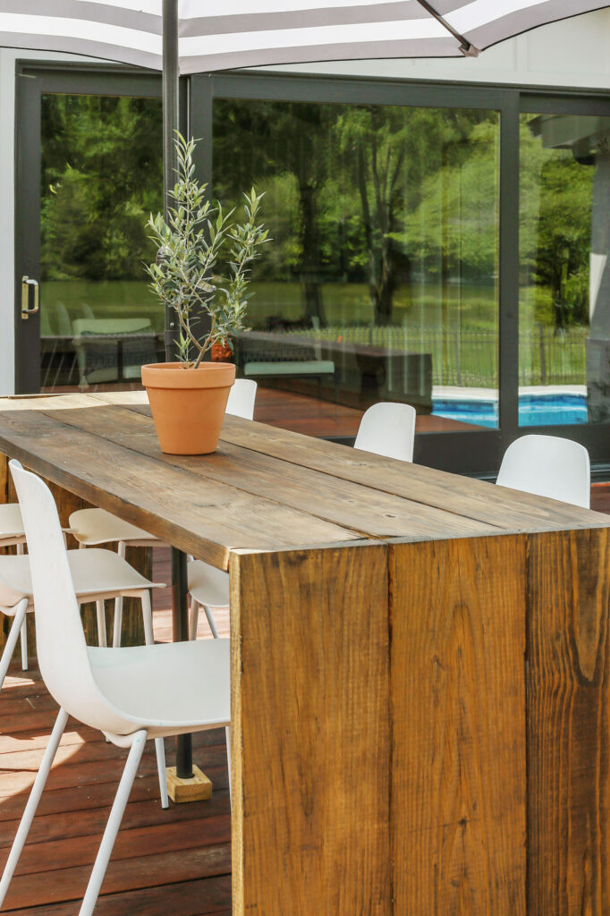 modern wood outdoor dining table diy tutorial 