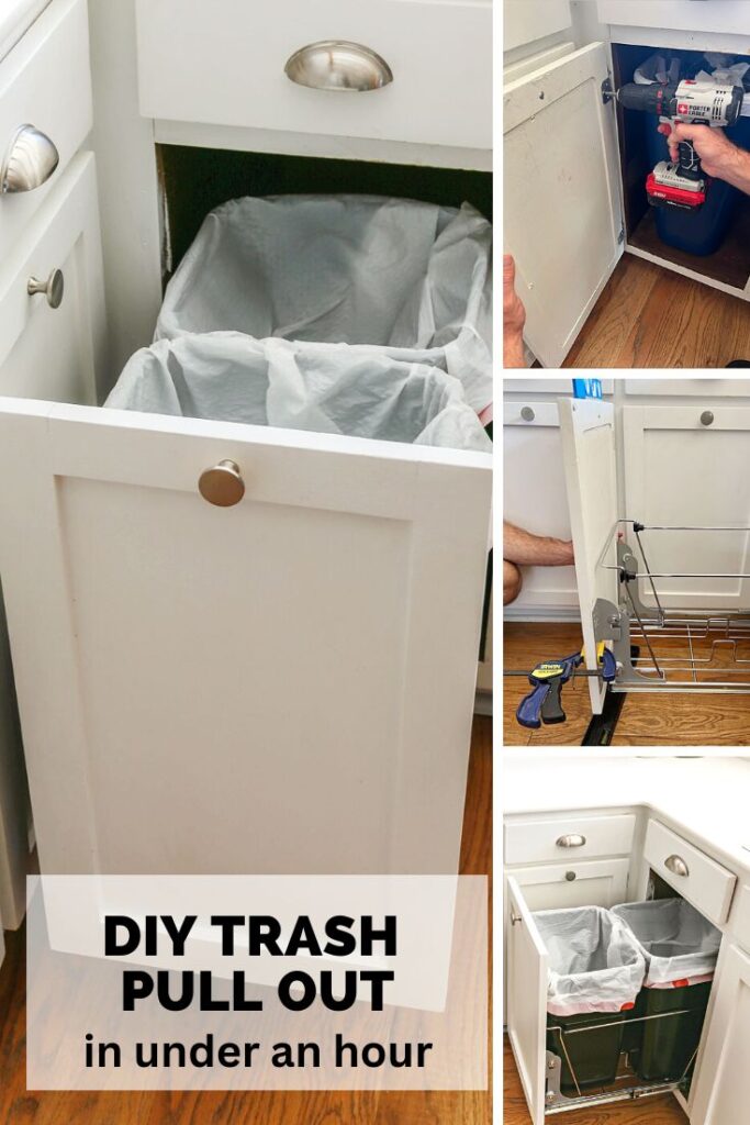 how to build a trash can cabinet with pull out drawer the easy way