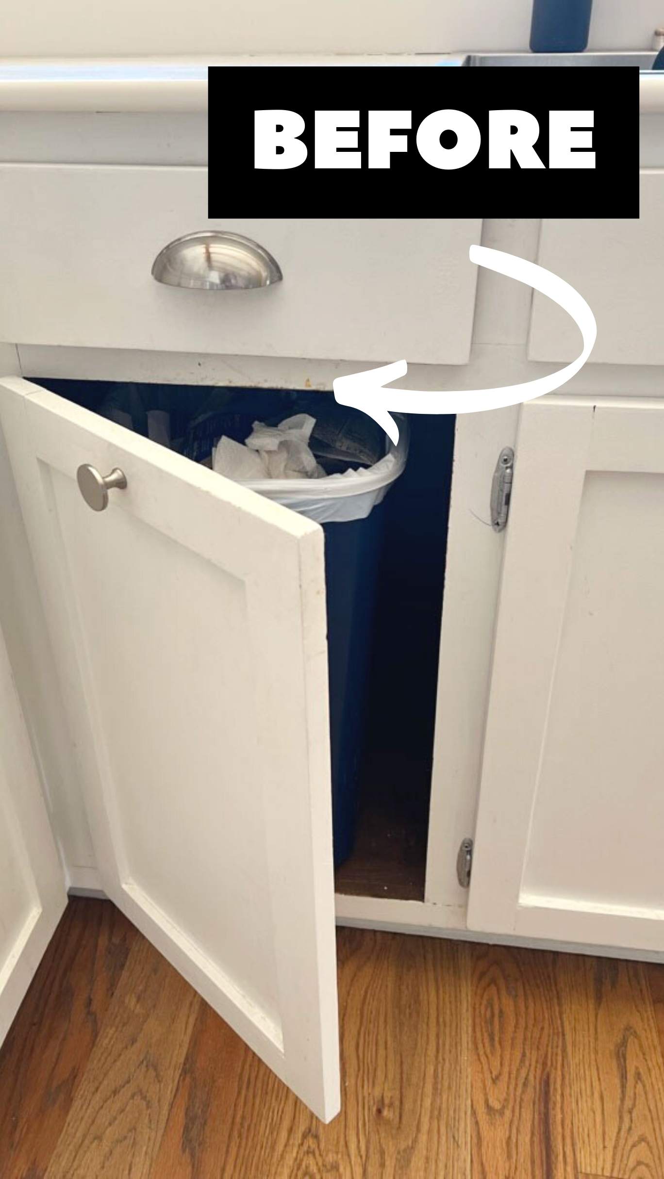 How to install a pull-out bin in a kitchen cupboard