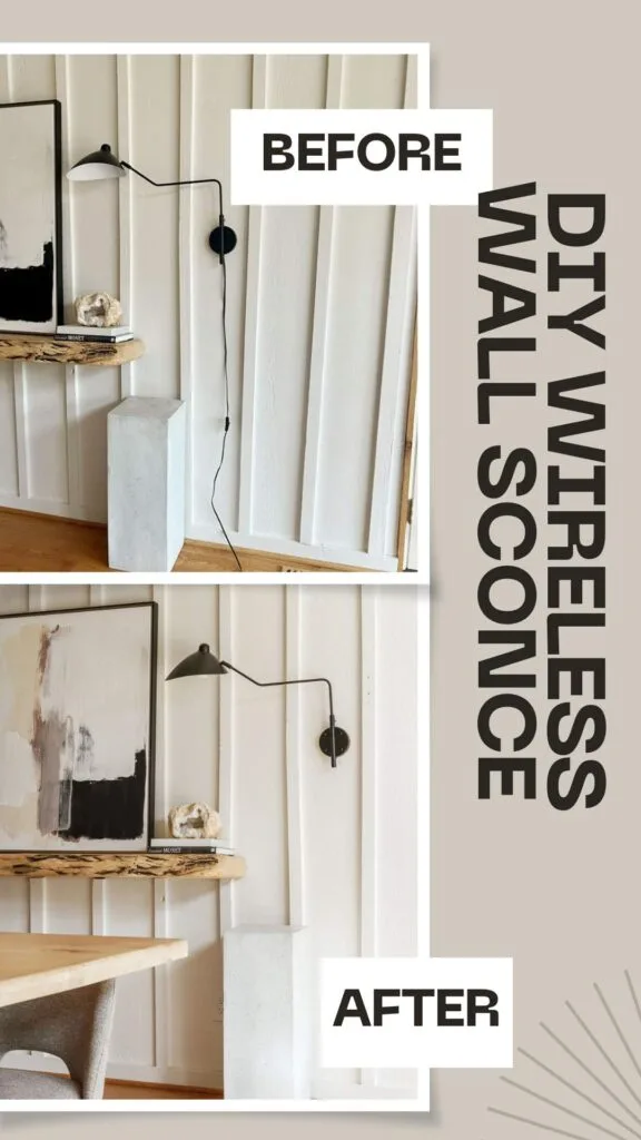 diy wireless wall sconce in my dining room