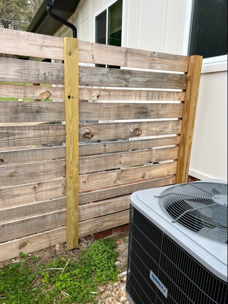 diy garbage can and ac unit fence cover