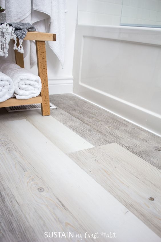 easy diy flooring ideas for a bathroom with luxury vinyl planks