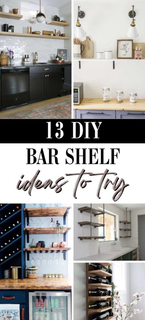 stylish and easy diy open shelving for home bar