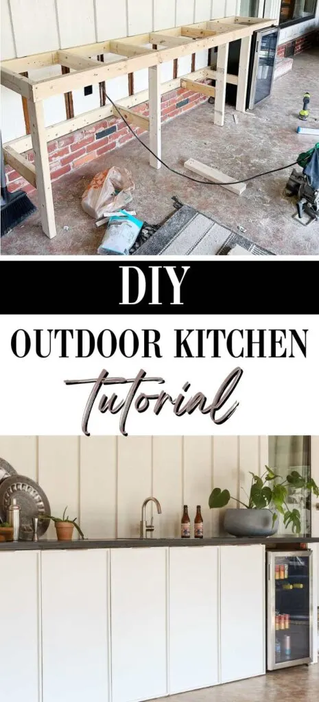 diy wood frame outdoor kitchen instructions