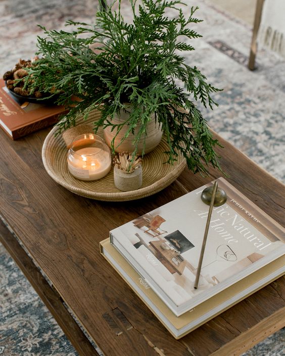 how to style a coffee table for christmas ideas