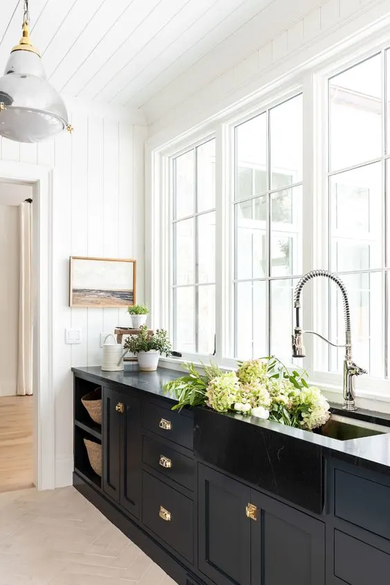 best black paint colors for lower kitchen cabinets or island
