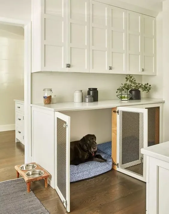 built-in double dog crate plans