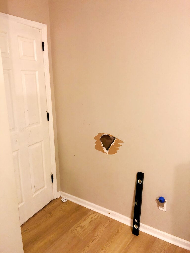 hole in sheetrock before diy patch