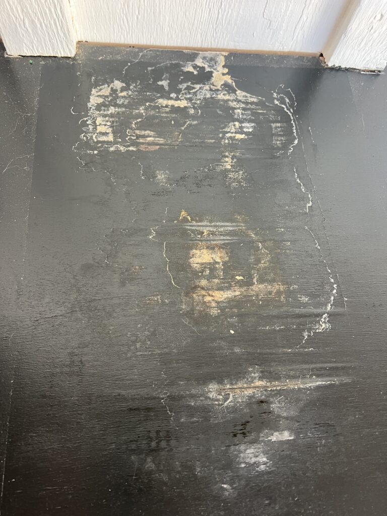 water damage on my diy black countertops due to ice machine leaking